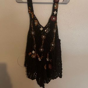 Free People Crochet and Embroidery Tank